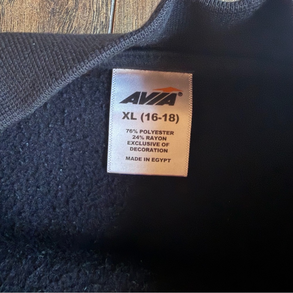 AVIA Black XL 16-18 Children’s Sweater with Striped Accents - Picture 3 of 3